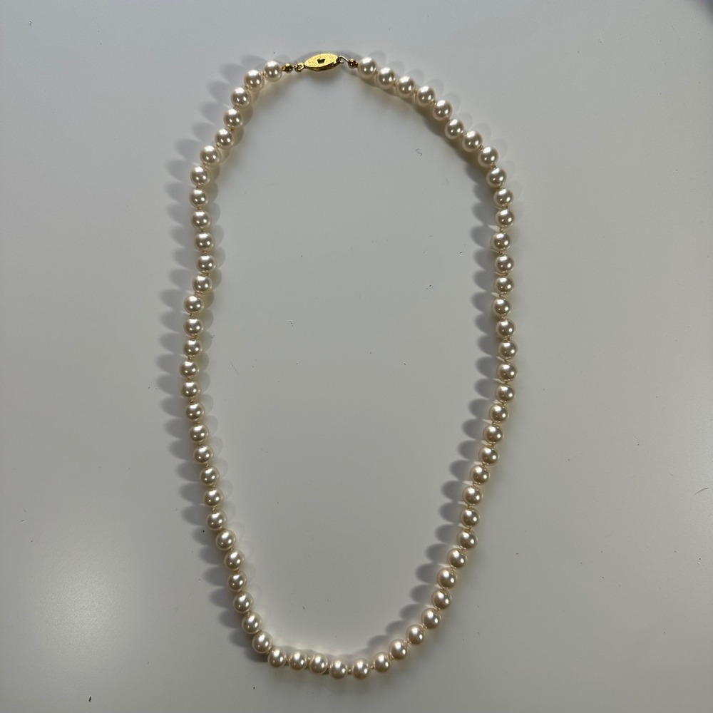 Vtg Classic Faux Pearl Necklace Elegant Beaded Strand Women's Jewelry Elegant - Picture 6 of 10